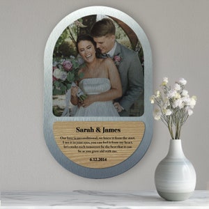 Customized 10th Anniversary Picture Wall Art for 10 Year Anniversary Gift Ideas for Him Aluminum Anniversary Gift for Her Tin Anniversary
