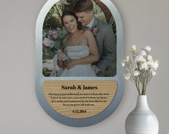 Customized 10th Anniversary Picture Wall Art for 10 Year Anniversary Gift Ideas for Him Aluminum Anniversary Gift for Her Tin Anniversary