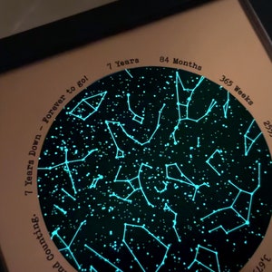 7 Year Anniversary Gift for Him and her – Copper Gift for Husband – 7th Wedding Anniversary Present – Glow in the Dark Stars a Romantic Gift image 11