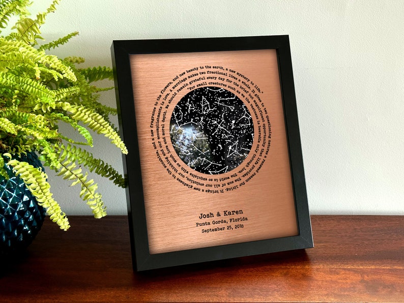 22 year anniversary gifts - 22nd anniversary gift for husband - Copper anniversary gift for him - Stars GLOW in the DARK image 6