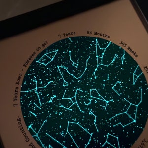 22 year anniversary gifts - 22nd anniversary gift for husband - Copper anniversary gift for him - Stars GLOW in the DARK image 9