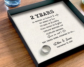 Cotton anniversary gift for her - 2nd Anniversary Gift for wife - Second Anniversary - Custom Cotton Catchall Tray