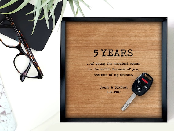 Five Year Wedding Anniversary 5 Year Anniversary Gift Him 5th Anniversary  Gift for Husband Wood Anniversary Gift Custom Wood Tray 