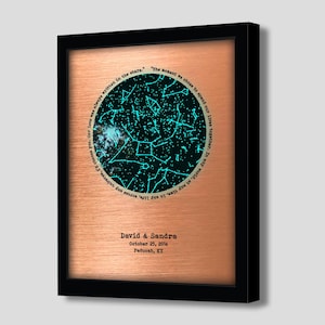 7 Year Anniversary Gift for Him and her – Copper Gift for Husband – 7th Wedding Anniversary Present – Glow in the Dark Stars a Romantic Gift
