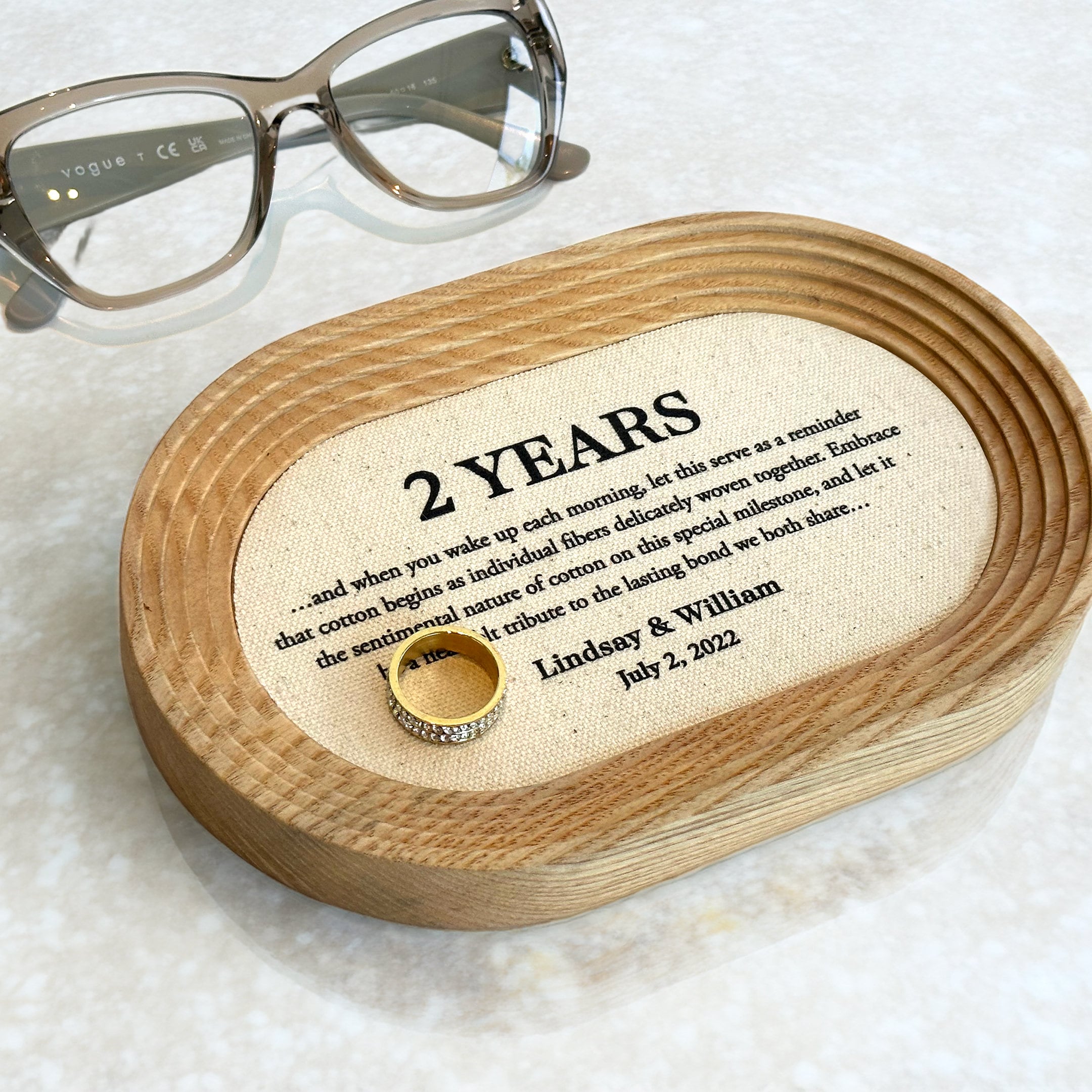 Personalized Cotton Anniversary Tray