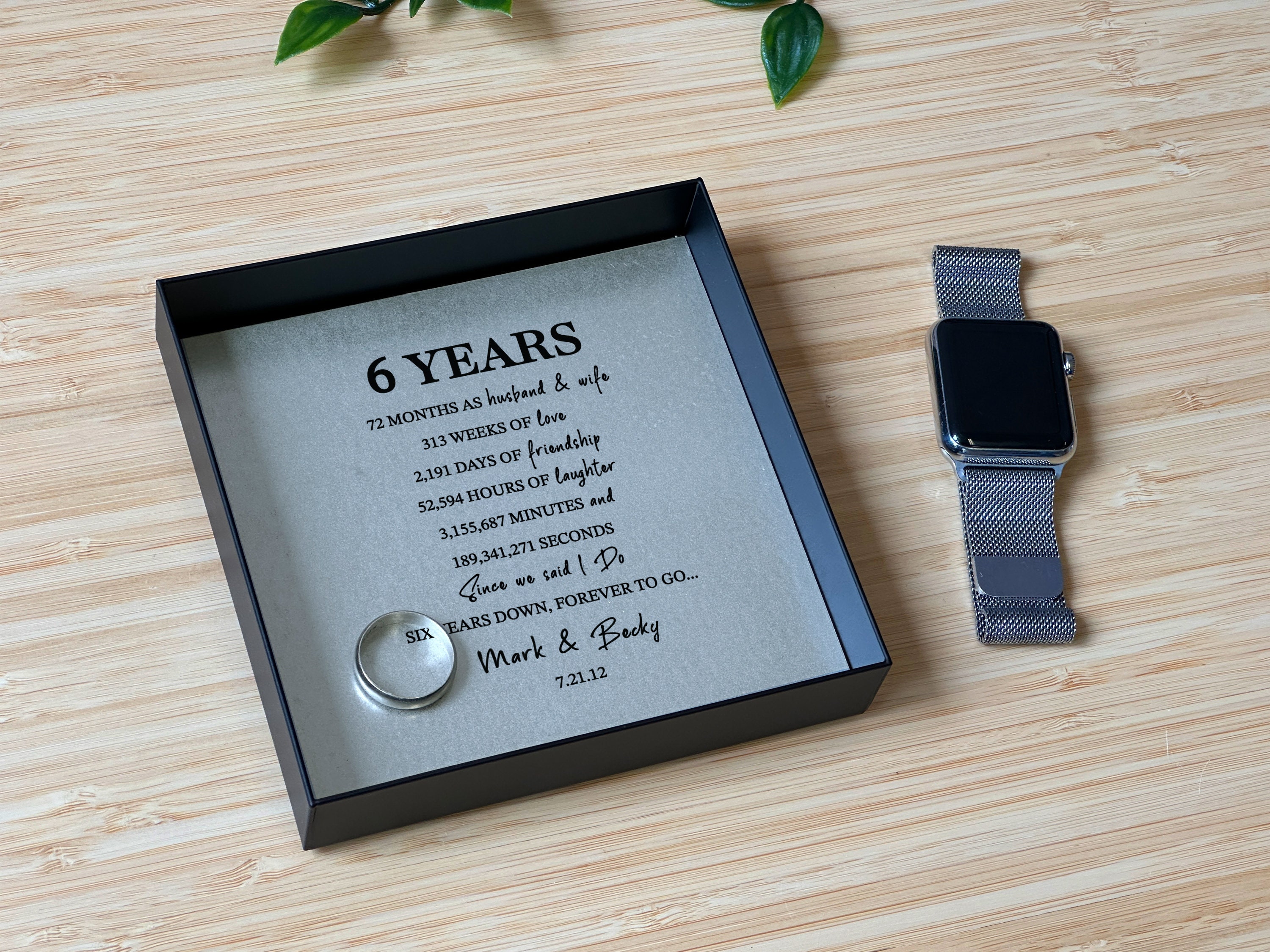 Personalized 6 Year Anniversary Gift Him and Her - Iron Anniversary