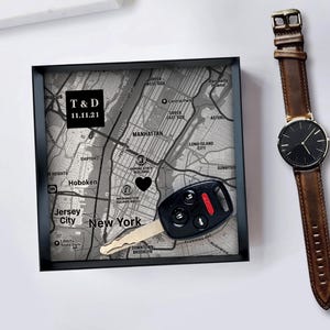 Iron Anniversary Gift For Him - Custom Iron Metal Map Tray -  6 year Anniversary Gift Ideas - A perfect memento of a favorite location