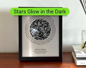 Steel  anniversary gift for him - 11th year anniversary gifts - 11th anniversary gift for husband - Stars GLOW in the DARK