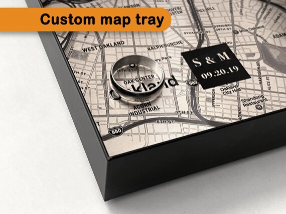 10 Year Anniversary Gift for Him Aluminum Anniversary for Husband Custom  Aluminum Map Tray A Perfect Memento of a Favorite Location 