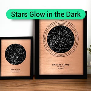 22 year anniversary gifts - 22nd anniversary gift for husband - Copper anniversary gift for him - Stars GLOW in the DARK