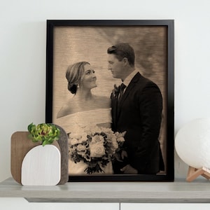Personalized Bronze Anniversary Gift for Him and Her, 8th Anniversary Gift Idea, Bronze Wall art with Your Photo, 8 Year Wedding Anniversary