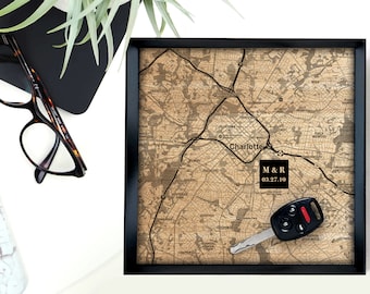 Wood Anniversary Gift For Him - 5 year Anniversary for Husband - Custom Wood Map Tray - A perfect memento of a favorite location