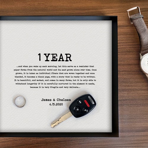 First 1st Paper Wedding Anniversary Gift for Wife Husband Etsy