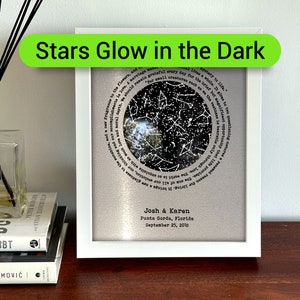 11 year anniversary gifts 11th anniversary gift for husband Steel anniversary gift for him Stars GLOW in the DARK image 1