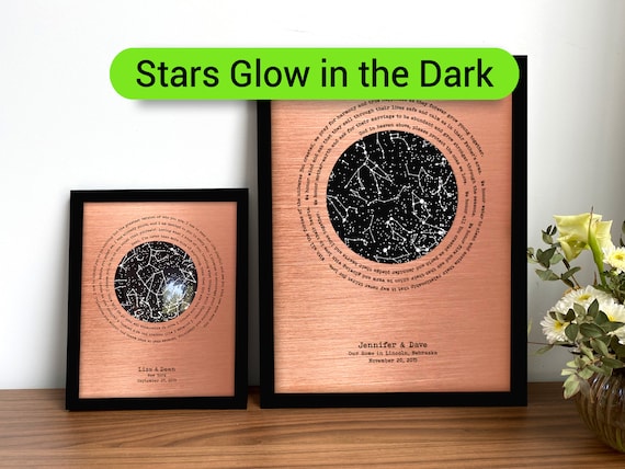 22 Year Anniversary Gifts 22nd Anniversary Gift for Husband Copper  Anniversary Gift for Him Stars GLOW in the DARK -  Singapore