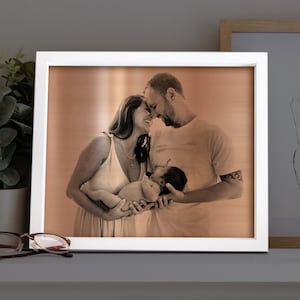 Personalized 7th Anniversary Gift, Copper Anniversary Gift for Him and Her, Copper wall art with your pictures, Made from Copper Metal