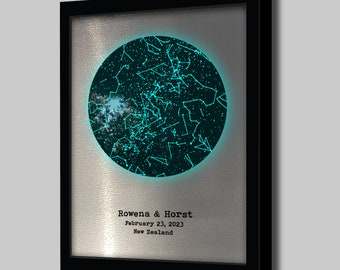 Glow in the dark star map a perfect 11th Anniversary Gifts for Him And Her - A night Sky for 11th Anniversary on Steel Metal