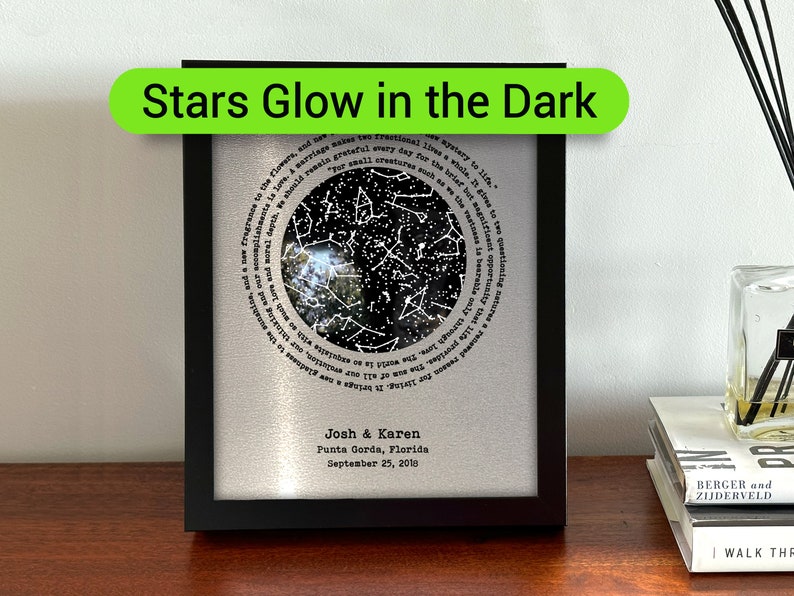 Iron anniversary gift for him 6 year anniversary gifts 6th anniversary gift for husband 6th wedding anniversary Stars GLOW in DARK image 1