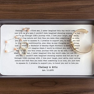 1st Anniversary Gift for Him Customized Catchall Tray With Custom Wording Gift for Couples Vows, First Dance Song Lyrics, Names, Date image 7