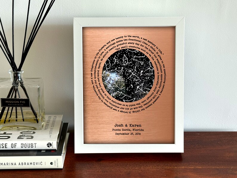 22 year anniversary gifts - 22nd anniversary gift for husband - Copper anniversary gift for him - Stars GLOW in the DARK image 8