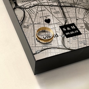 10 Year Anniversary Gift For Him - Aluminum Anniversary for Husband - Custom Aluminum Map Tray - A perfect memento of a favorite location