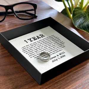 1st Anniversary Gift for Him Customized Catchall Tray With Custom Wording Gift for Couples Vows, First Dance Song Lyrics, Names, Date image 4