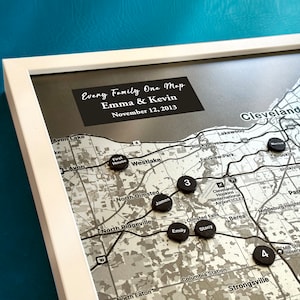 Aluminum Anniversary Gift for Husband - Aluminum Map with 10 Custom Magnet Pins - 10 Year Wedding Anniversary Present
