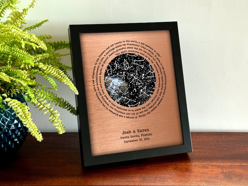 7 Year Anniversary Gift for Him and her – Copper Gift for Husband – 7th Wedding Anniversary Present – Glow in the Dark Stars a Romantic Gift image 9