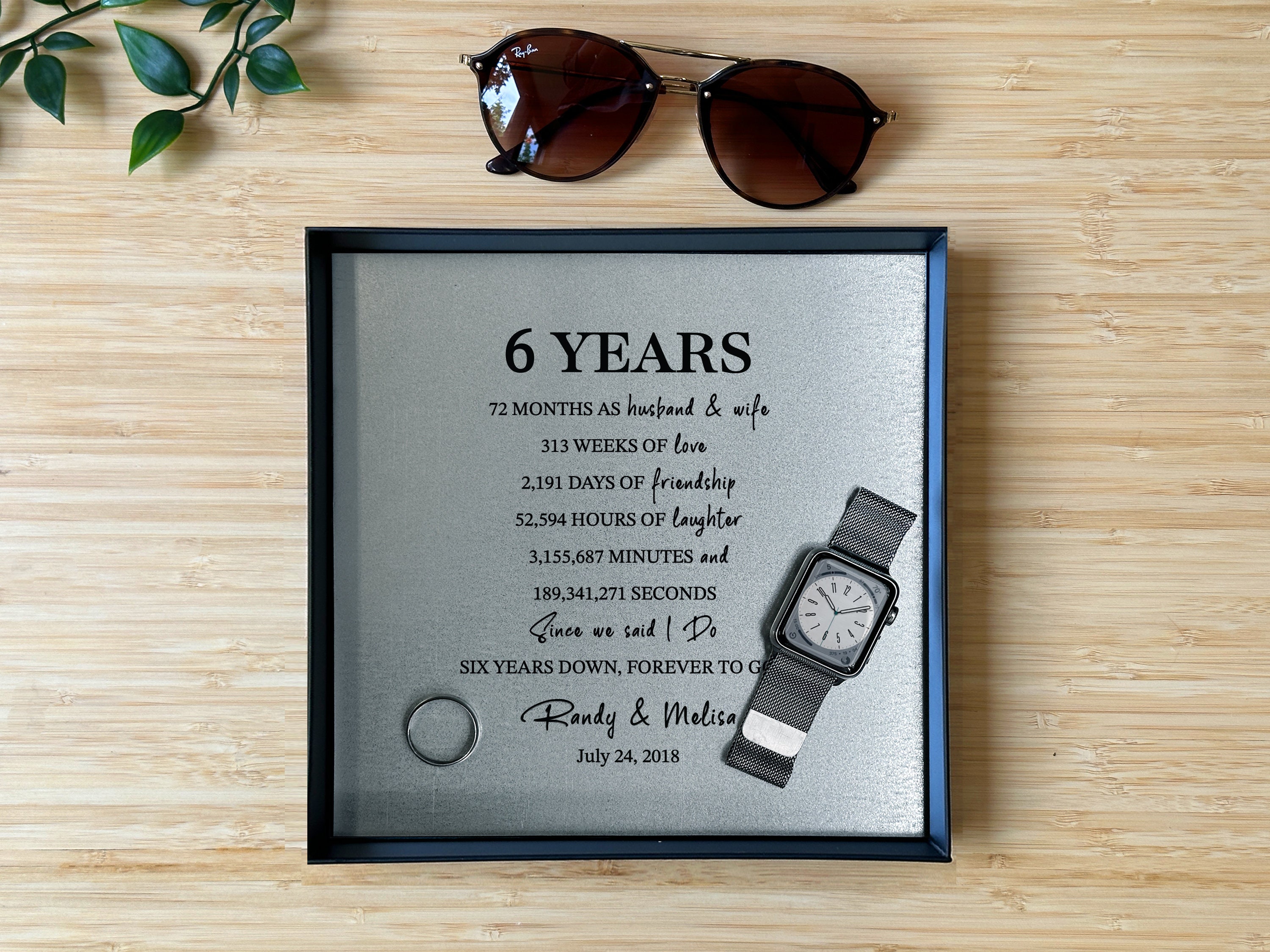 Personalized 6 Year Anniversary Gift Him and Her - Iron Anniversary