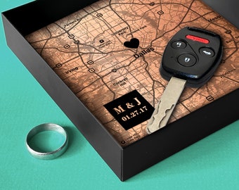 Copper anniversary gift for her - 22nd anniversary gift for wife - Copper Map Catchall Tray with your favorite location