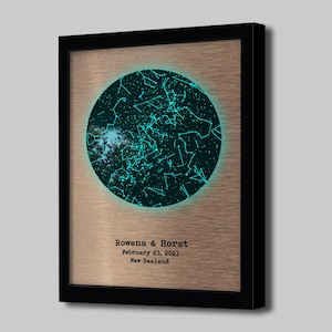 8th Anniversary Gift for Him - 8 Year Anniversary Gifts - Bronze Anniversary Gift for Husband- 8th Wedding Anniversary - Stars GLOW in DARK