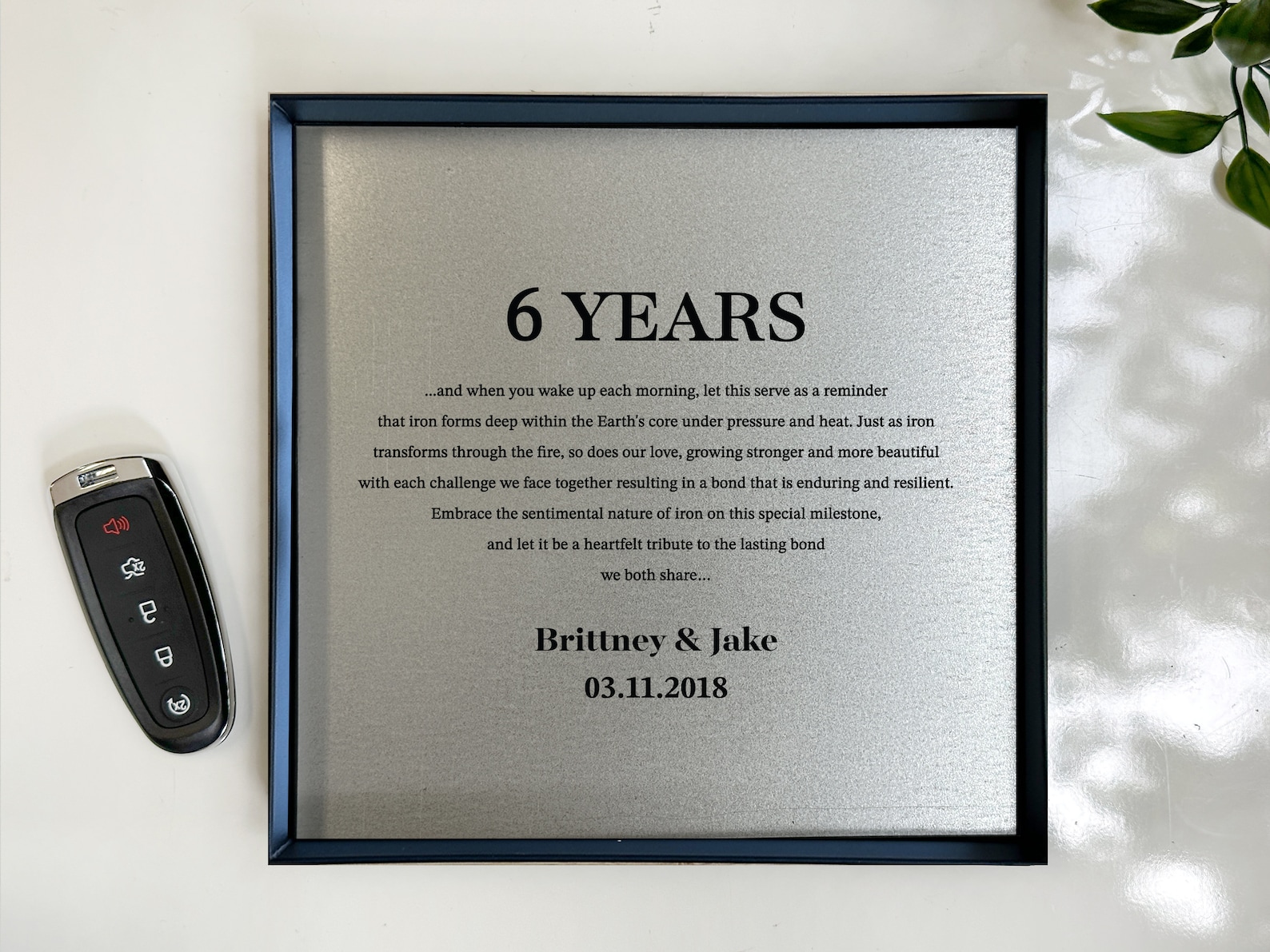 Personalized 6 Year Anniversary Gift Him and Her - Iron Anniversary