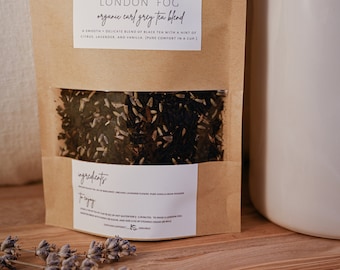 organic london fog tea | vanilla and lavender earl grey tea | loose leaf black tea