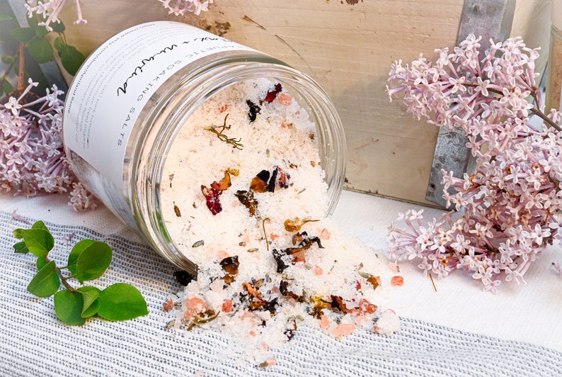 Therapeutic bath salts floral bath body soak mineral Etsy