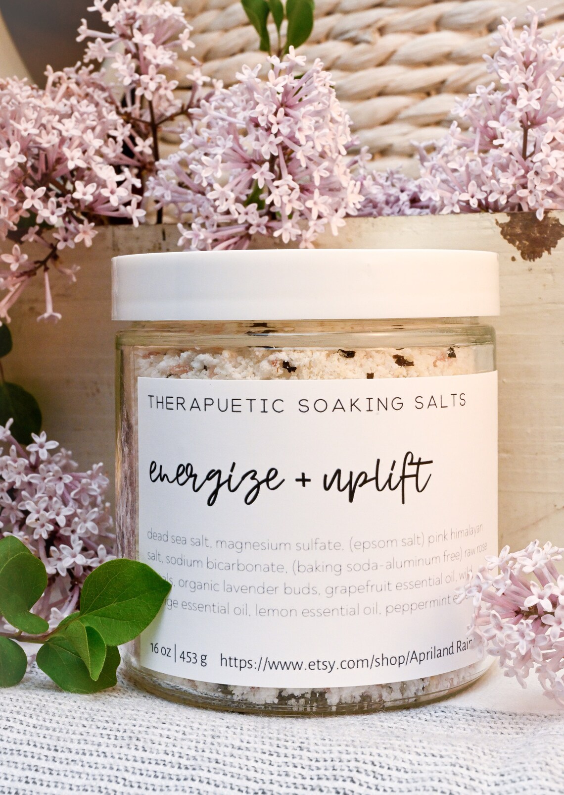 Therapeutic Bath Salts Floral Bath Body Soak Mineral Etsy Israel