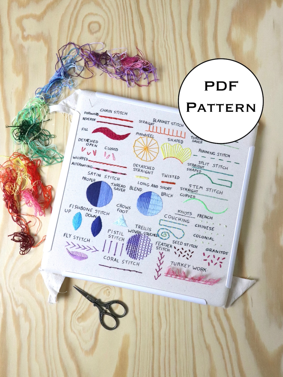 PDF Pattern: Embroidery Modular Sampler for Beginners - 20 Basic ...