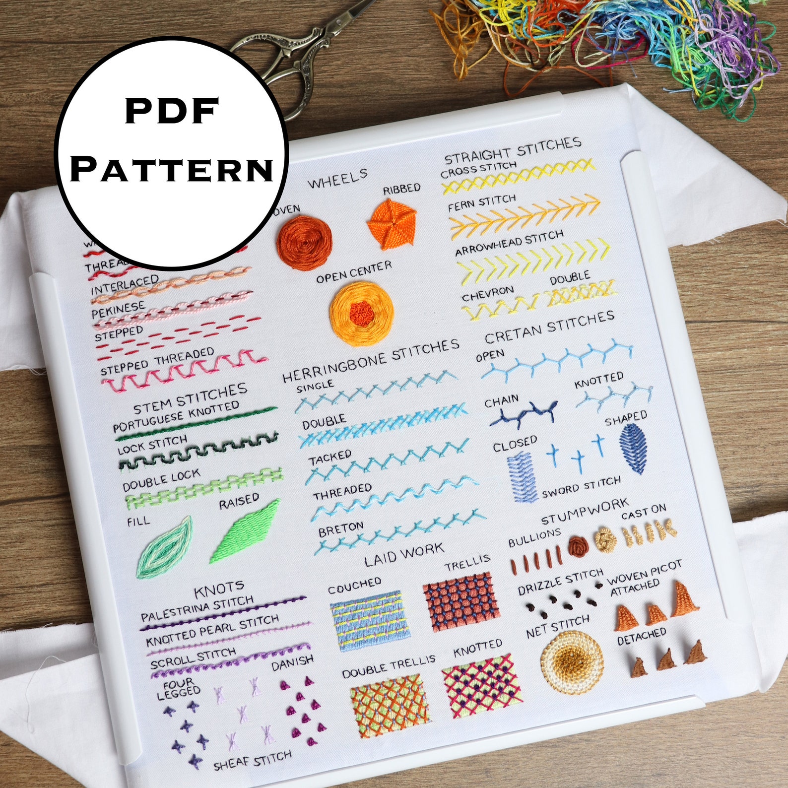 Hand Embroidery Intermediate Modular Sampler | PDF Pattern - Etsy