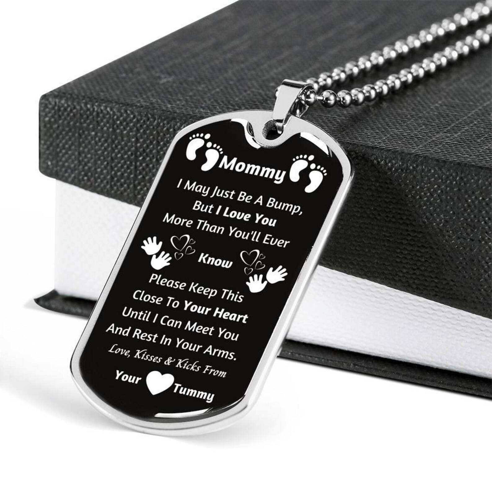 Personalized Gold Dog Tag Pendant Set New Mom Gift Mommy Gift Etsy UK
