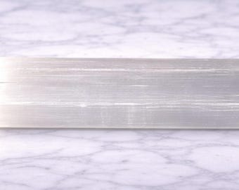 Satin Spar Selenite Charging Plate: Crystal Cleansing Slab (8.5” x 3.5”)