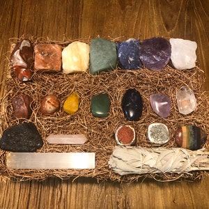 Huge Crystals! | | Eco-Friendly! | Large Chakra Crystal Set | Chakra Deluxe Premium Crystal Healing Set by Abundance Metaphysical