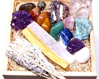 Wooden Box Crystal Sets