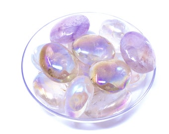 Aura Quartz Palm Stone – Authentic Crystal Healing Gift