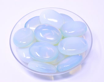 Opalite Palm Stone – Authentic Crystal, Wooden Gift Box