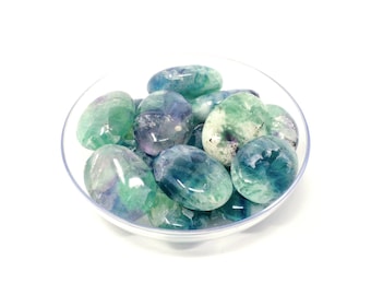 Fluorite Palm Stone – Authentic Crystal, Wooden Gift Box