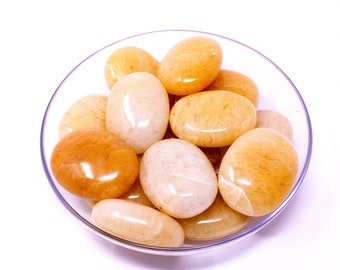 Yellow Aventurine Palm Stone – Authentic Crystal in Wooden Gift Box