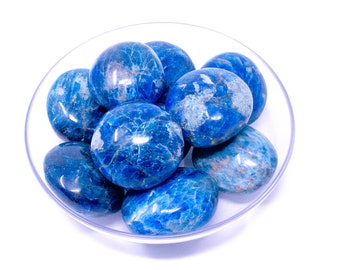 Blue Apatite Palm Stone – Authentic Crystal Gift Set