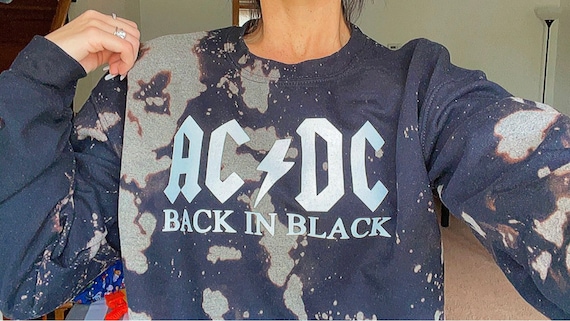 Ac dc hoodie bleached hotsell