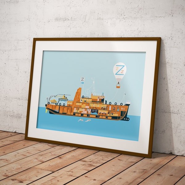 The Life Aquatic - The Belafonte with Hot Air Balloon - Poster Print