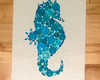 Seahorse Button Art