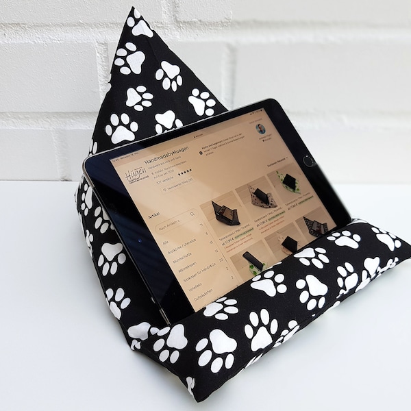 Tabletsitzsack / IPad / Pyramidenkissen / Tabletkissen / Ebook-Halter / Buchkissen / 2 Größen (Tatzen)